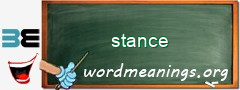 WordMeaning blackboard for stance